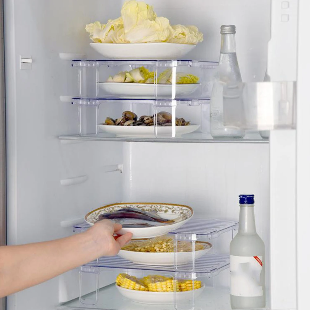 

Transparent Storage Leftover Storage Shelf Fridge Simple Shelf Kitchen Supplies ganized High grade Safety Confidence