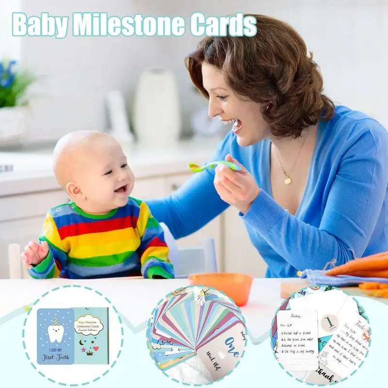 Milestone Blocks Colorful Months Signs 50x Funny Photography Prop Baby Shower Decorations For Parties