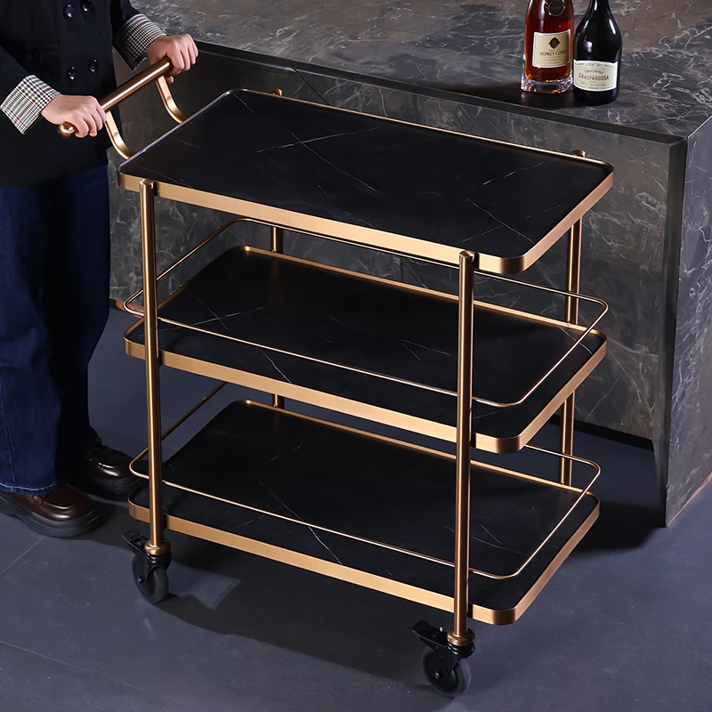 عجلات فندق عربة اليد مأدبة الثقيلة الحدث كوكتيل الدعامات فندق عربة اليد المحمولة مركبة النقل واجن الأثاث الفاخر #3