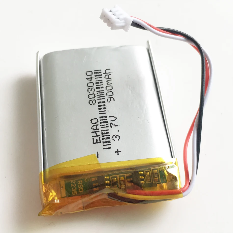 3.7V 900mAh litowo-polimerowa LiPo akumulator z JST 1.25mm 3pin złącze do MP3 PAD/aparat GPS laptopa 803040