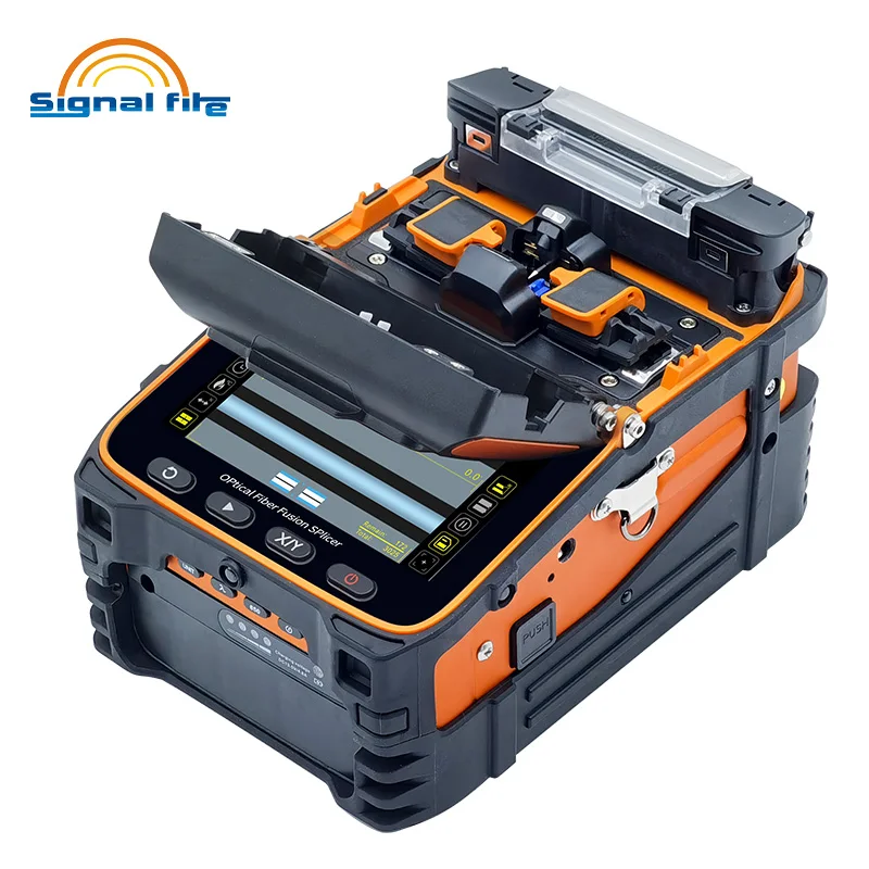 Signal Light Orange AI-9 AI-5PRO Fiber Fusion Splicer, 6 Motors Fiber Core Alignment, AI-9 Built-in OPM and VFL