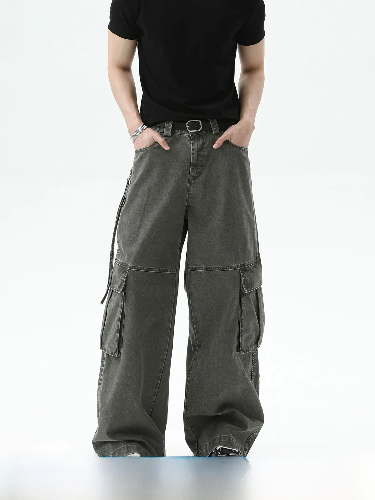 

Джинсы Turn Tide в американском ретро-стиле, свободные, прямые, повседневные, с множеством карманов, рабочие, дышащие, из хлопка, с прямыми штанинами