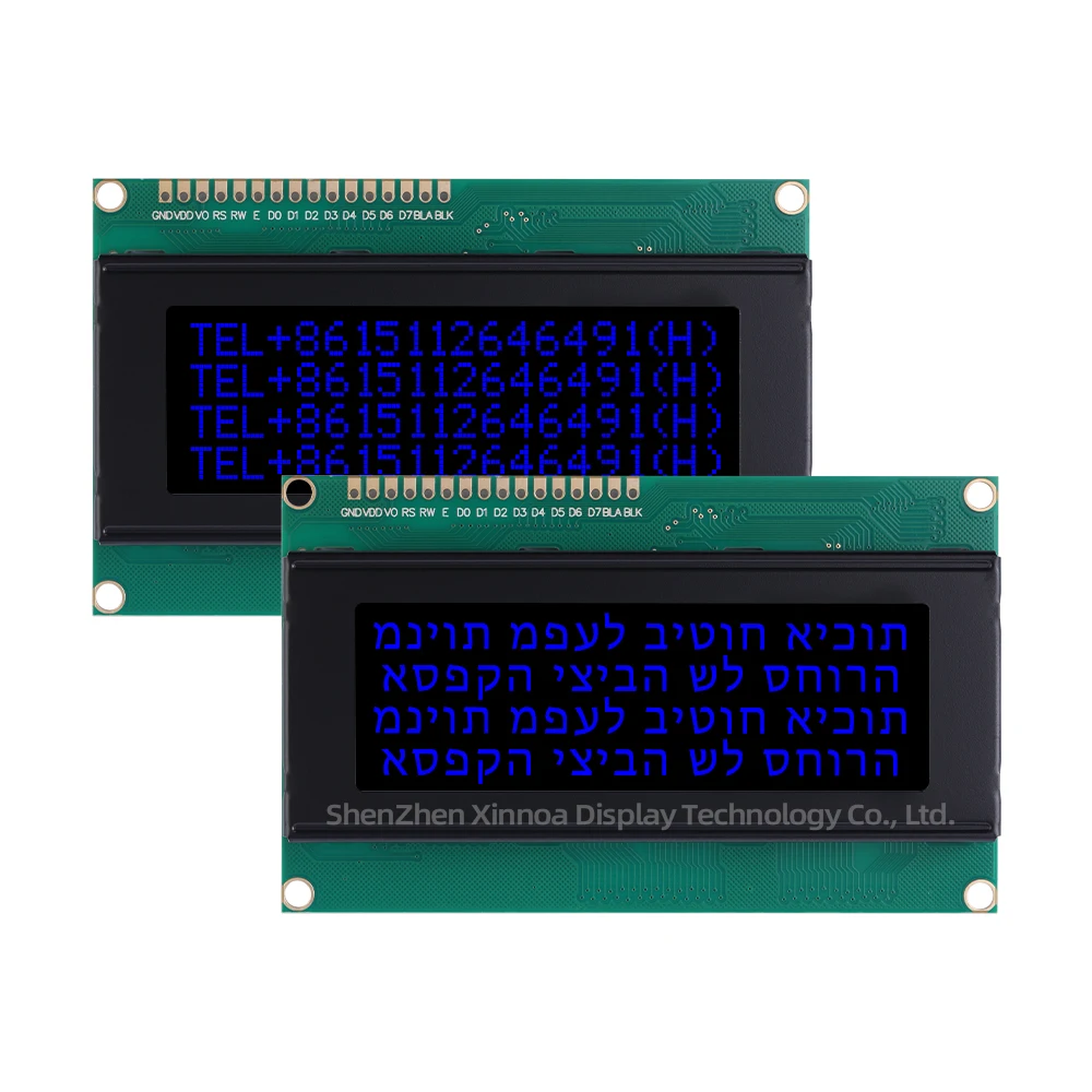 Модуль интерфейса 16-контактный 20*4 LCD 204 20*4 20X4 ST7066U 98*60 мм BTN черная пленка красные буквы иврит A символьный ЖК-модуль