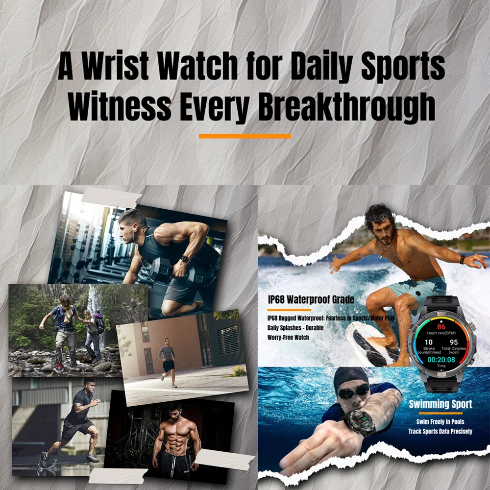 2025 Outdoor Sports Männer Smart Watch 100 + Sport Modi GPS Aktivität Tracking Hohe Intensität Taschenlampe Bluetooth Anruf SmartWatch