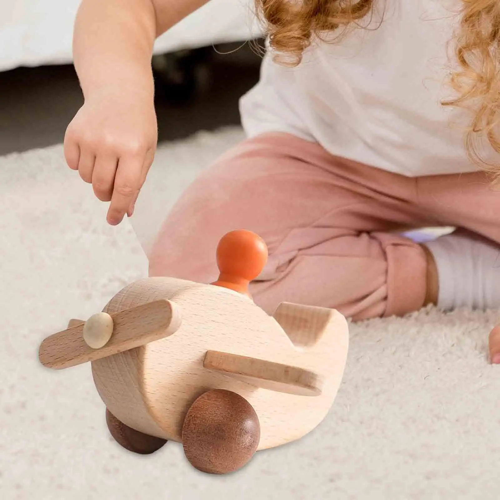 ของเล่นเครื่องบินไม้มอนเตสซอรี่ โมเดลเครื่องบินจิ๋วสำหรับเด็ก เสริมพัฒนาการเรียนรู้ ฝึกทักษะการเคลื่อนไหวอย่างละเอียด ของขวัญของเล่นเครื่องบิน