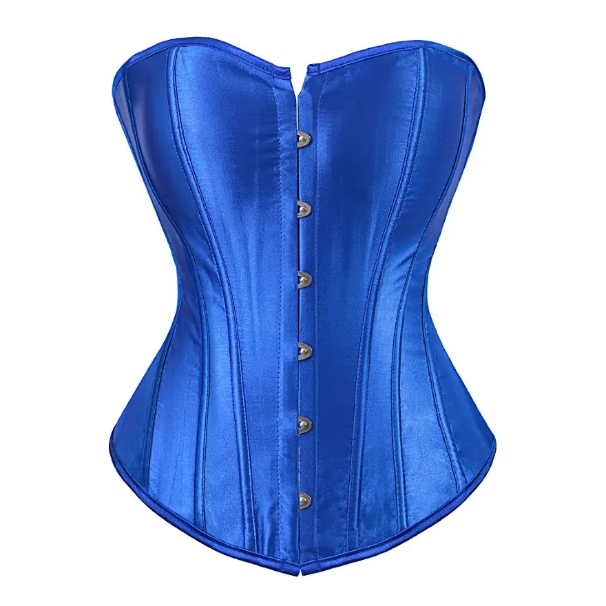 Overbust Corset Top Satin Sexy Bustier Women Burlesque Lace Up Body Shaper Gothic Vintage Slim Corsets Plus Size Korset Lingerie