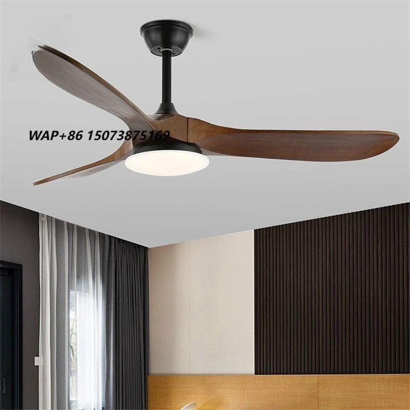 OEM Custom 52" Metal Strong Airflow LED Fan Light Remote Control Living Room Electric Ceiling Fan Light