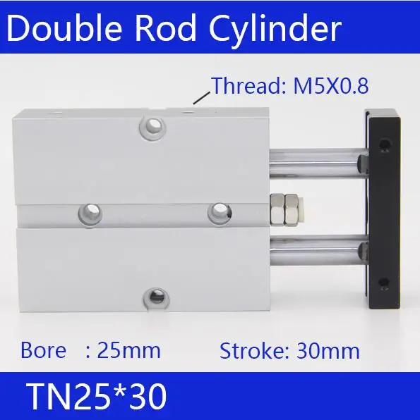 TN25*30 Free shipping 25mm Bore 30mm Stroke Compact Air Cylinders TN25X30-S Dual Action Air Pneumatic Cylinder