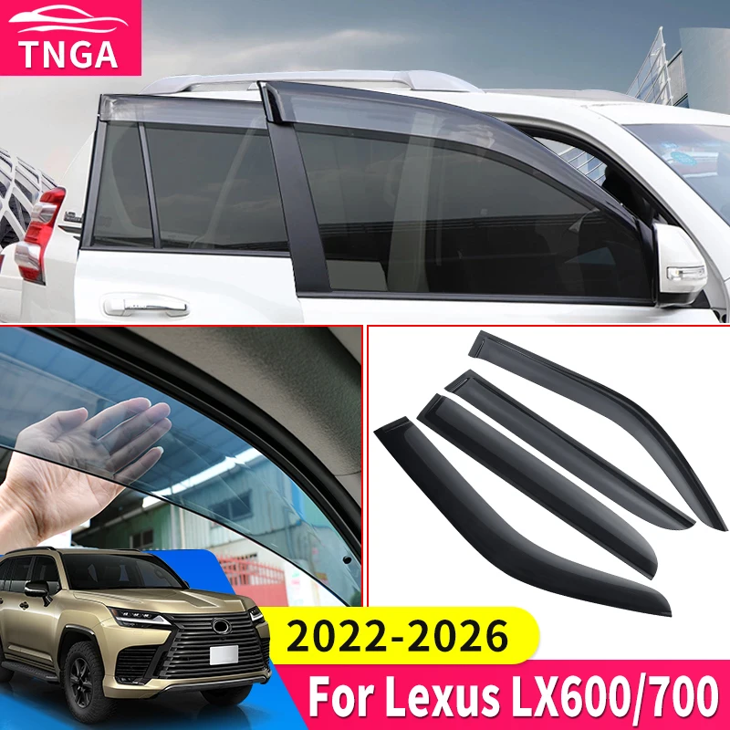 

For Toyota 2022-2026 Lexus 600 700 LX600 LX Car Window Rain Visor Anti-Rain Ventilation Exterior Upgraded Protection Accessories