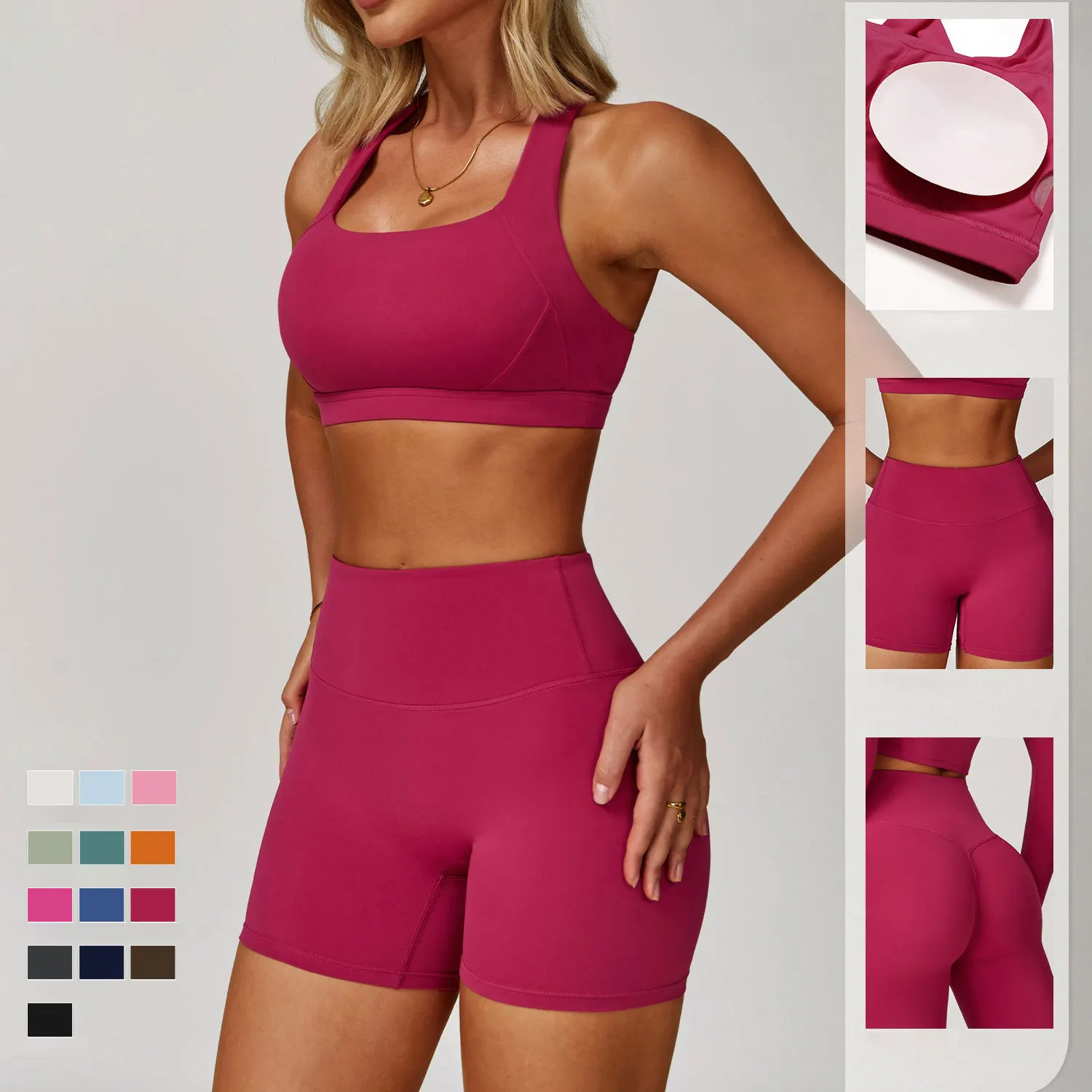 Spring Women's Yoga Outfit Set - Quick Dry Naked Feeling Sports Wear for Gym Training, Morning Running & Fitness Workout Clothes
