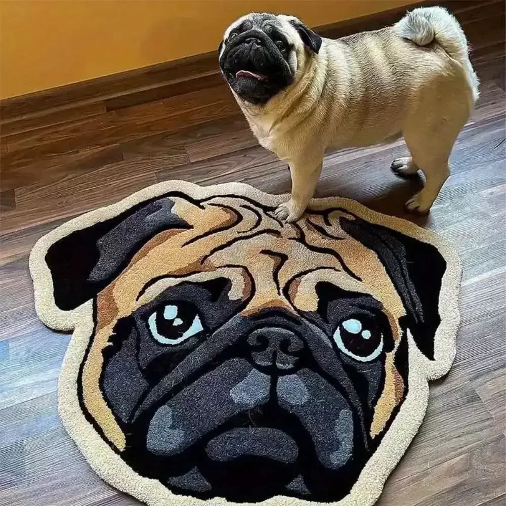 VIKAMA 3D Pomeranian Shaped Rug Ultra-Soft Cashmere-Like Absorbent Non-Slip Rug Durable Floor Mat for Living Room Bedroom
