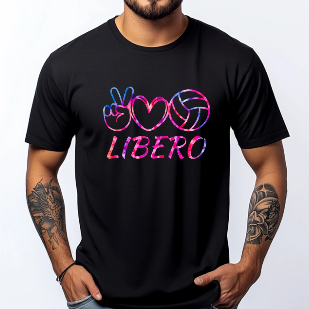 

Fresh Volleyball Teeswomens Fun Peace Love Tie Dye Volleyball Libero Volleyball Game Day Streetwear SOFT T Shirt Homme
