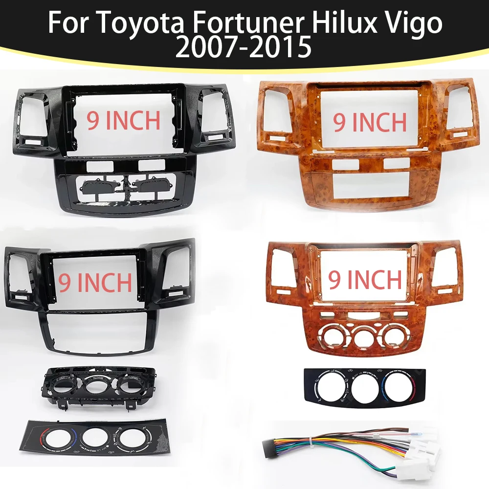 

9 Inch Car Frame Fascia Adapter For Toyota Fortuner Hilux Vigo 2007-2015 Android Radio Dash Fitting Panel Kit