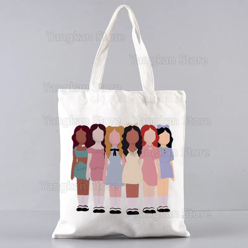 KATSEYE Korean Unisex Handbags Custom Canvas Tote Bag Print Daily Use Reusable Travel Casual Picnic bag