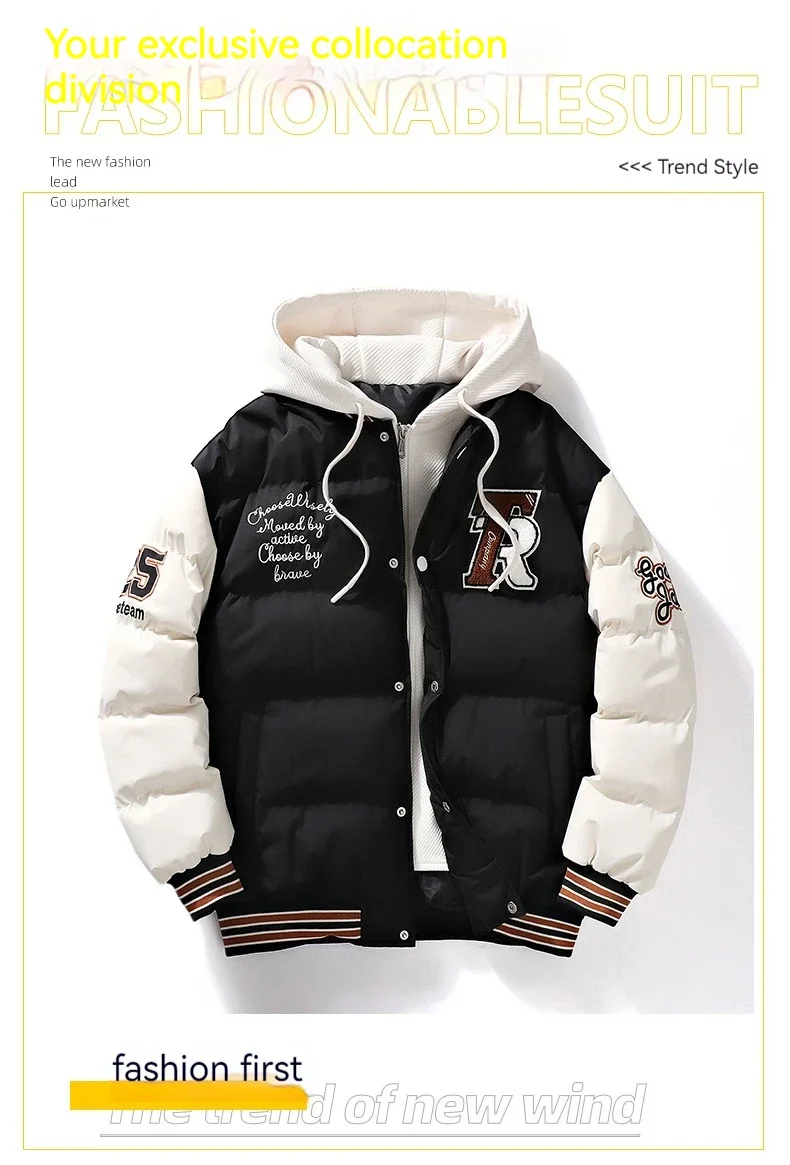 2023 Winter neue hochwertige Baumwolle gepolsterte Jacke Herren Damen große Straßen kleidung Baumwolle gepolsterte Jacke Herren mantel Kleidung – Detail 9