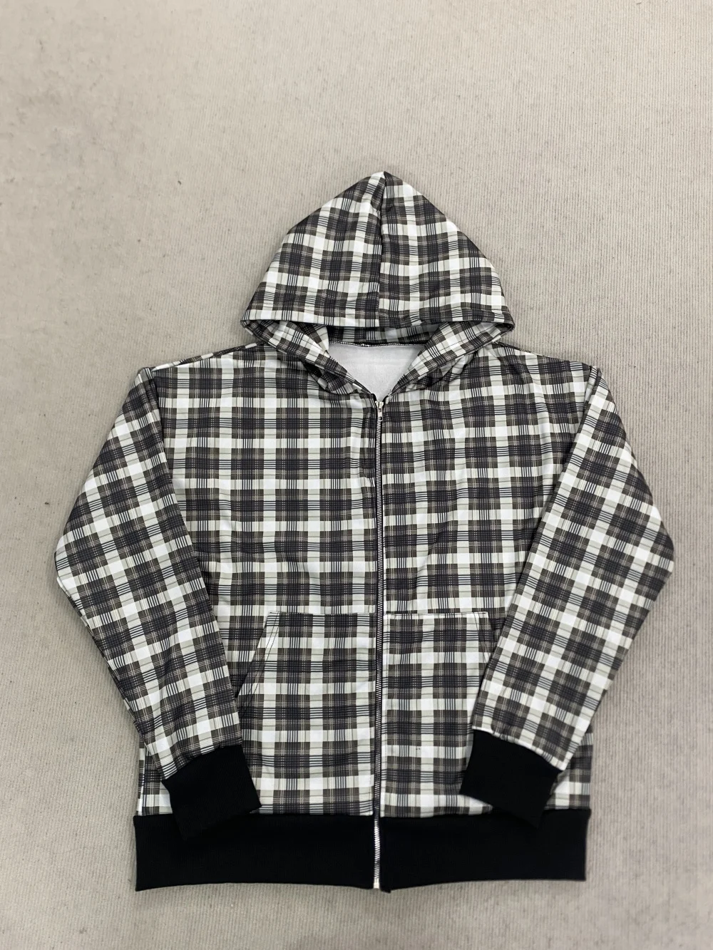 

Худи в клетку в стиле INS, осень-зима 2026, спортивная куртка с капюшоном, свободный повседневный спортивный топ в корейском стиле для пар, уличная мода