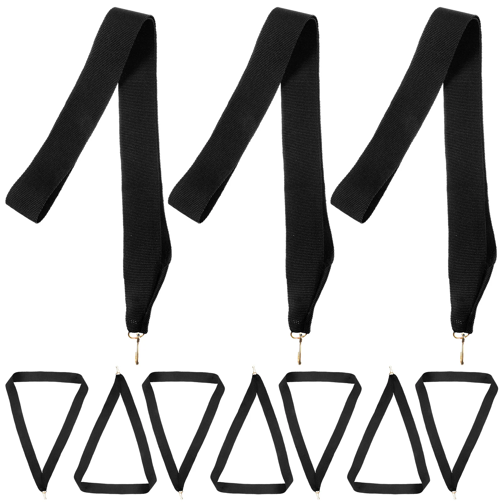 10 Pcs Medal Lanyard Ribbon Sports Meeting Award Straps with Clip Hooks Competition Neck Hanging Clips