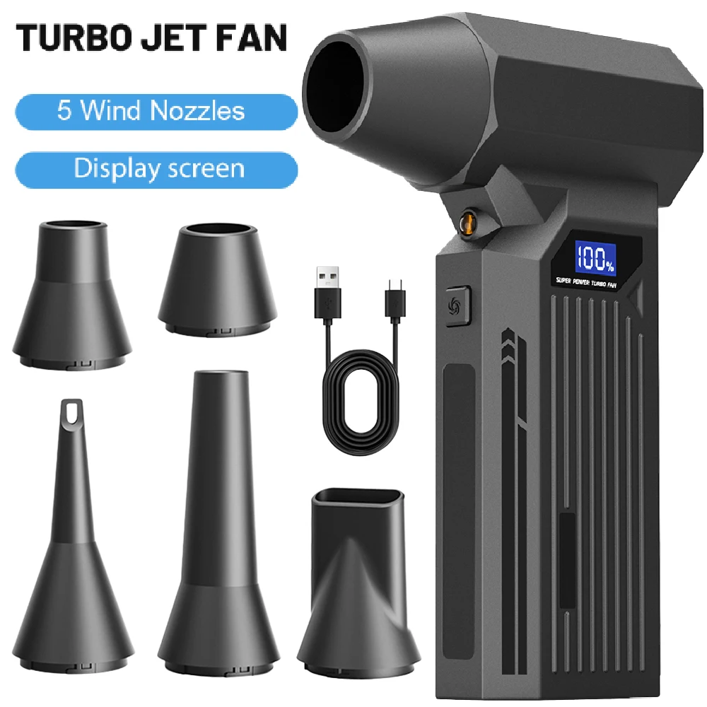 

Z2 Вентилятор, 300000 об/мин, турбореактивный вентилятор, 4 скорости, регулируемая скорость, электрическая воздушная тряпка, зарядка типа C, мощный воздуходувка, инструмент для очистки