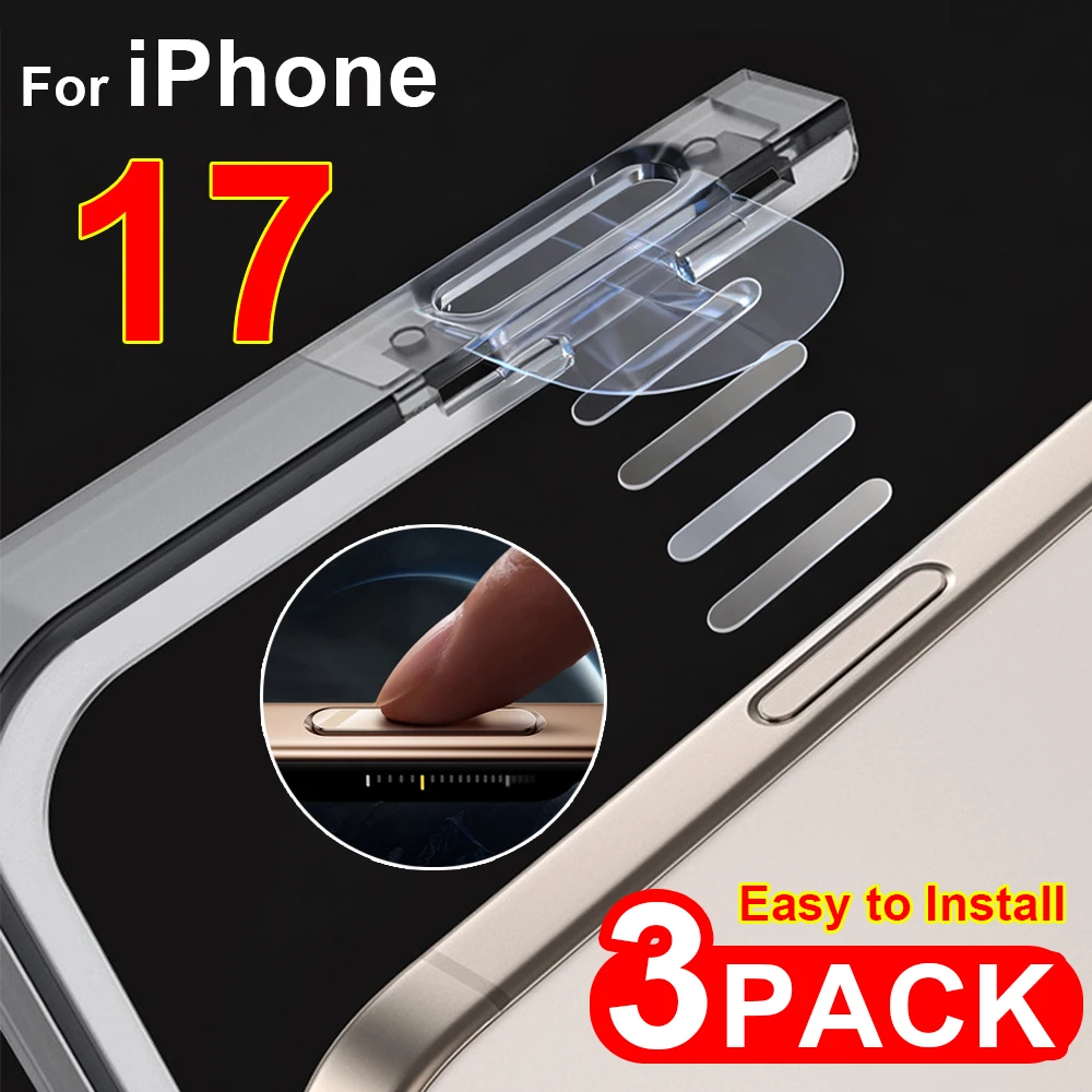 

1/3PACK 17PM Easy Installation Side Camera Button Sticker Tempered Glass Protective Films for iPhone 17 ProMax/17 Pro/17 Air /17