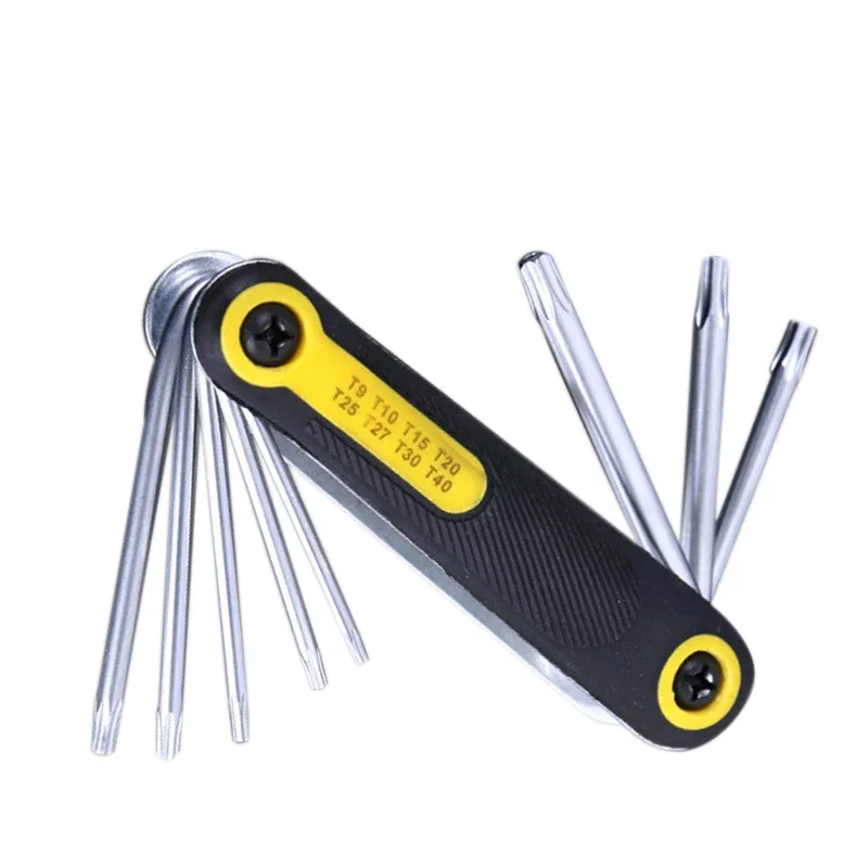 8 in 1 Flat Hex Key Torx Wrench Set Phillips Slotted Screwdriver Allen Key Portable Folding Hexagonal Wrench Kit Tools Set