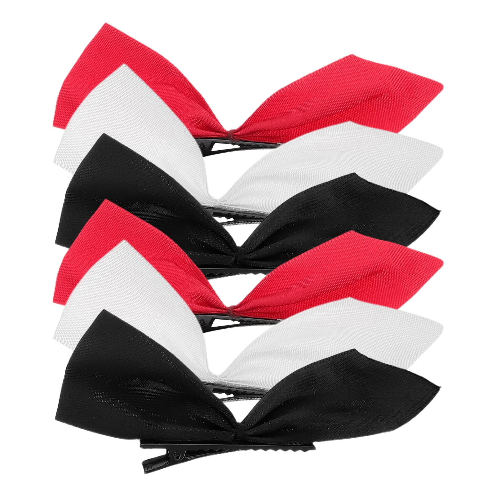 

3Pairs Big Bow Hairpin Claw Clip Satin HalfClip Structure Girls Bows Color Options Portable Lightweight Daily