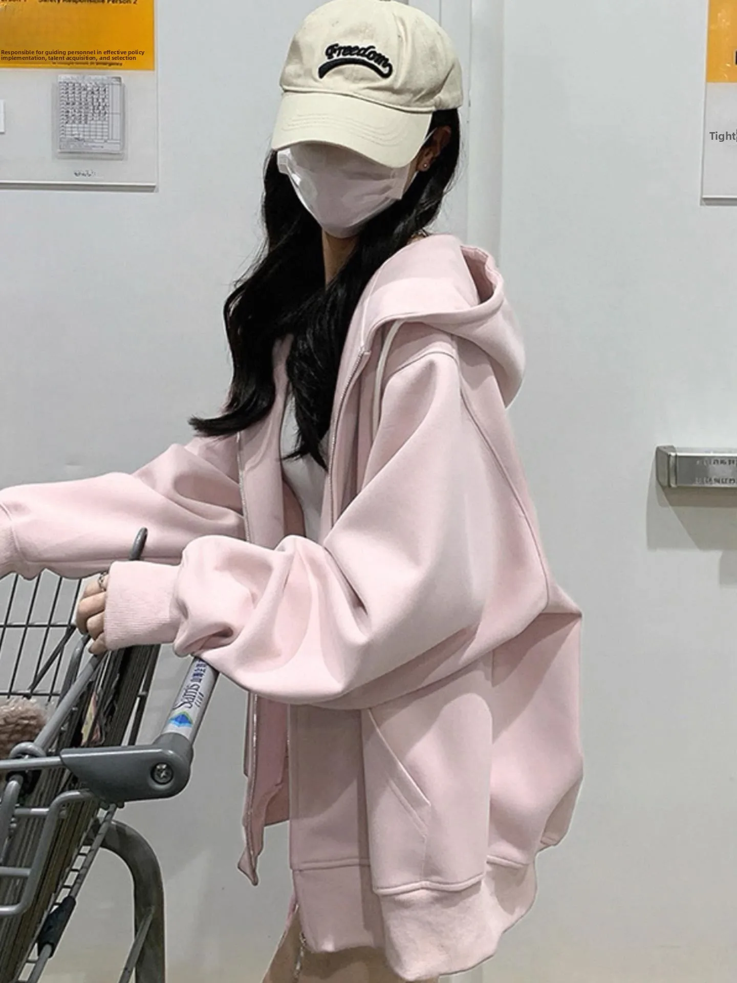 Solto moletom com capuz feminino primavera outono novo sle estudante preguiçoso fino azul aberto cardigan topo thiened commute sle zíper