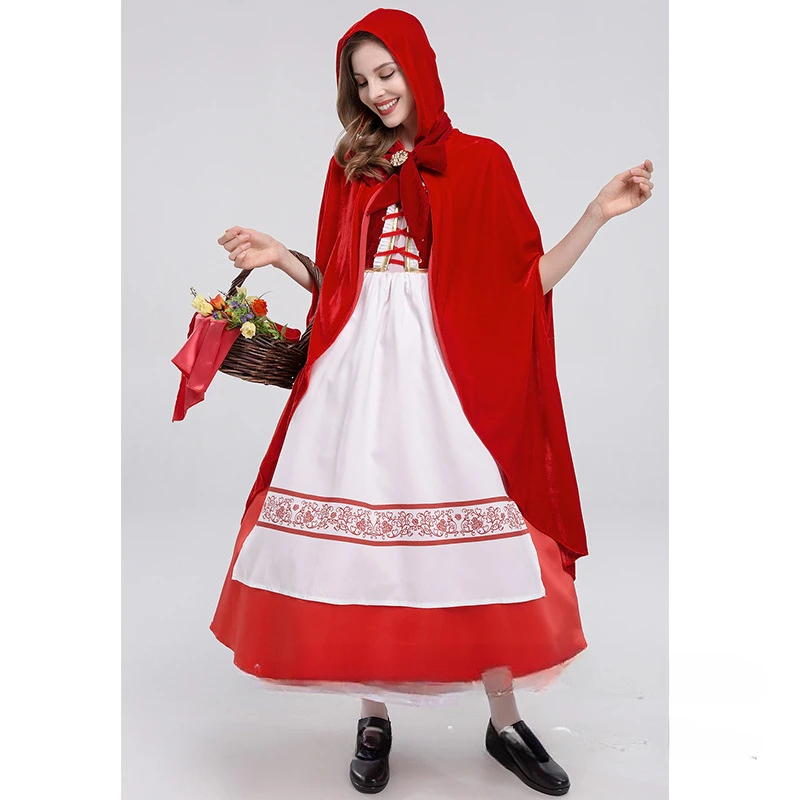 

New Halloween Party Clothing Little Red Riding Hood Wolf Grandma Selling Matches Little Girl New Game Uniform