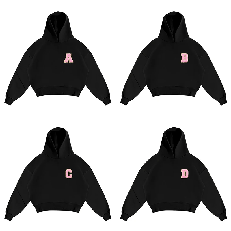 

Letter Graphic Zip Double Hat Black Jacket Streetwear Harajuku Loose Punk Gothic Hoodie Men Aesthetics Long Sleeve Sweatshirt ﻿