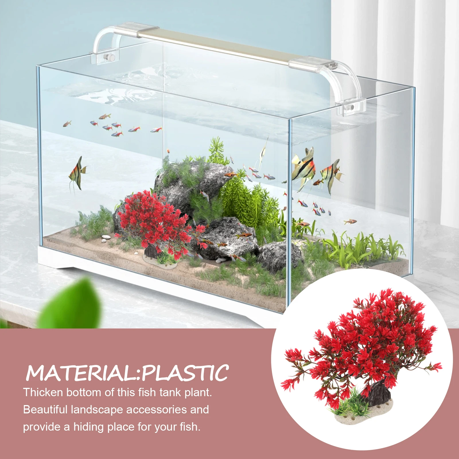 

Simulated Tree Grass Betta Fish Hideout Turtle Tank Decoration Plastic Aquarium Decor Large Plants Fish Tank Landscape Accessory