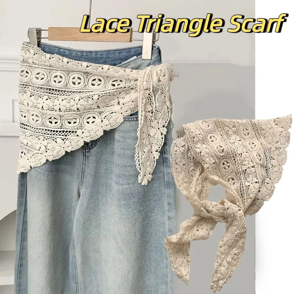 

Simple Fake Collar Lace Shawl Cape White Lace Triangle Scarf Wraps Clothes Decoration Hip Scarf Female