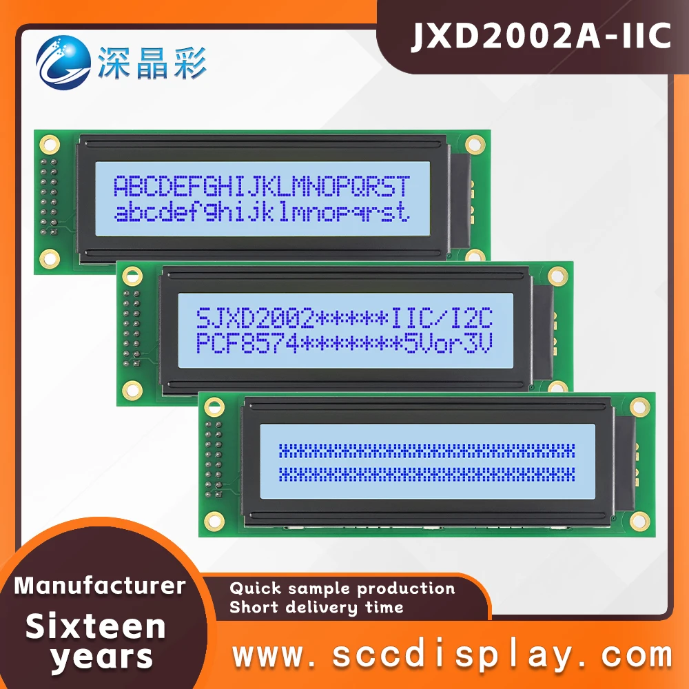 

Русский язык IIC/I2C ЖК-дисплей 20*2 символов матричный экран JXD2002A-IIC STN серый положительный с подсветкой модуль LCM дисплея