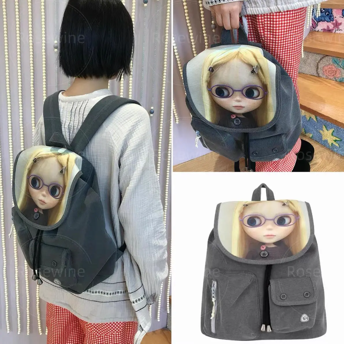 Backpack Canvas Spring Summer Fashion 2026 New Lovely Bookbag Girls High-Capacity