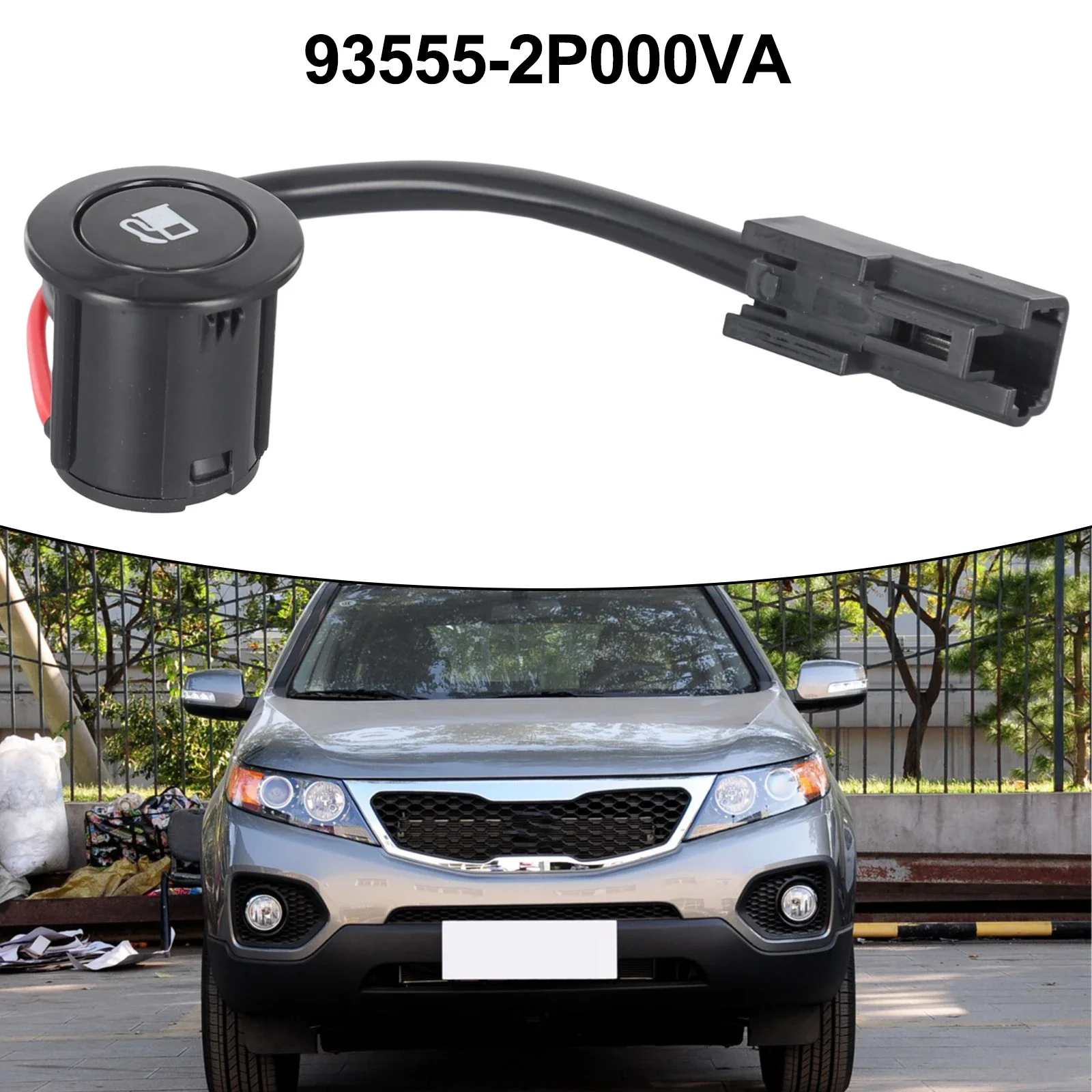 Nero Auto Tappo Del Serbatoio Del Carburante Interruttore Pulsante di Rilascio Della Porta Del Gas Carburante Interruttore 93555-2P000VA Per Kia Sorento 2009 2010 2011 2012 2013 2014