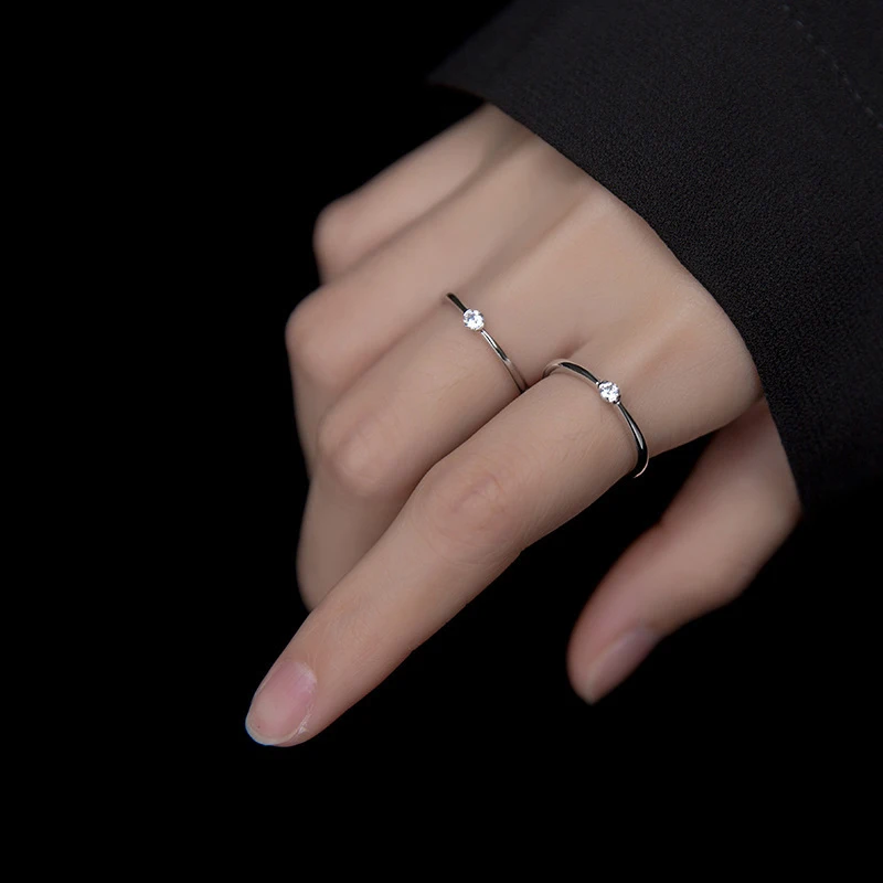 Modian Classic Tiny Shiny Zircon Stackable Slim Ring for Women Authentic 925 Sterling Silver Simple Ring Fine Jewelry 2020 New
