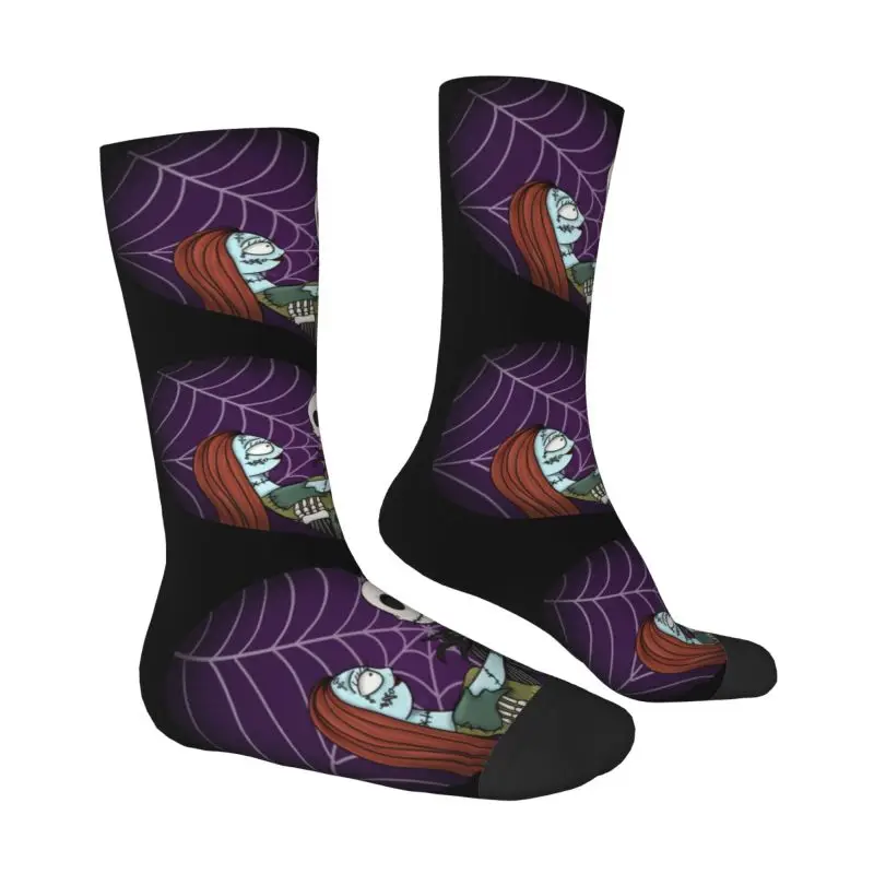 Custom Cool Mens Jack Skellington Sally Dress Socks Unisex Warm Breathbale 3D Print The Nightmare Before Christmas Crew Socks