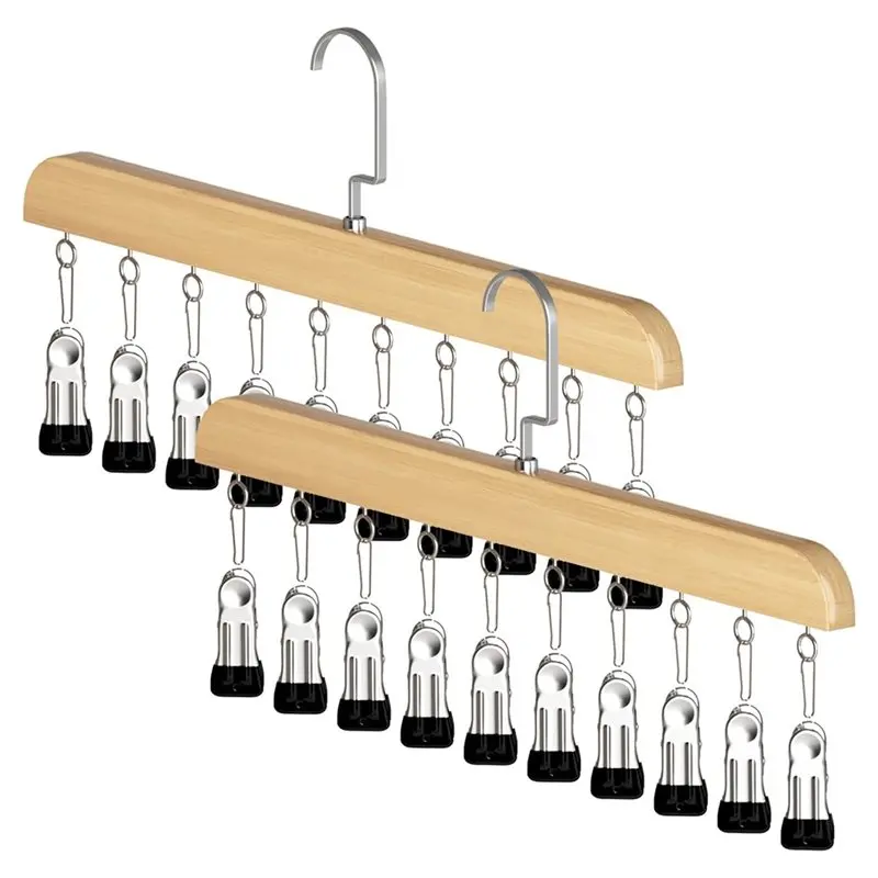 

Органайзер для шкафа ABKO-Durable-Wood Design, 2 шт., с 10 зажимами — экономия места, многофункциональный, идеально подходит для небольших гостиных