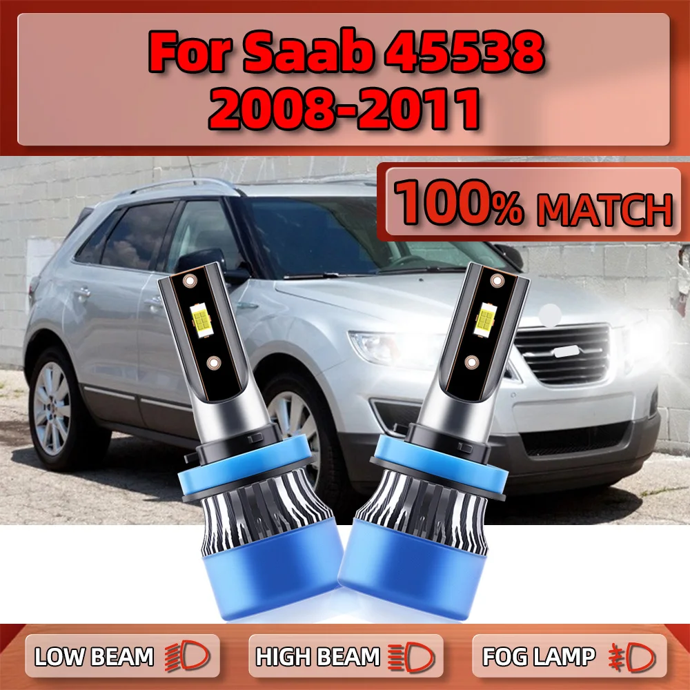 

H11 Canbus светодиодные лампы фар 120 лм 6000 Вт турбо автомобильные лампы 12 В 2008 K белые Автомобильные фары для Saab 9-3 2009 2010 2011