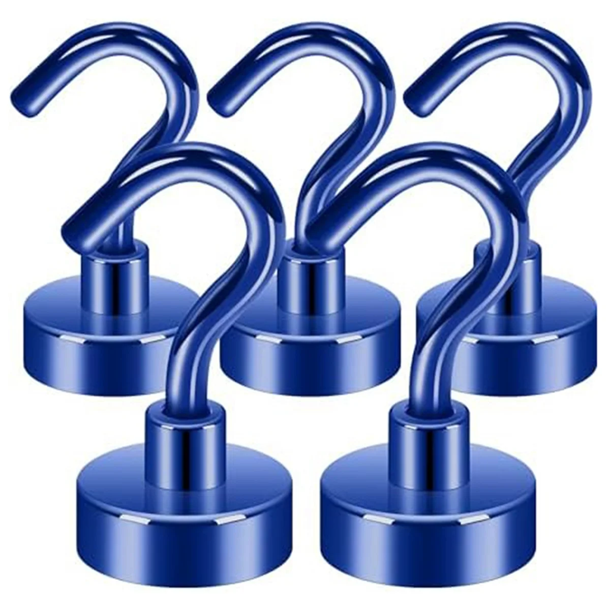 CYL-Magnetic Hooks,27Lb Heavy Duty Earth Magnets with Hook for Refrigerator,Cruise Hook for Hanging, (Blue, Pack of 5)