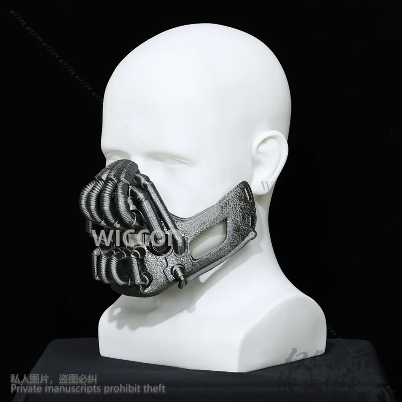 Dark Anime Movie Knight Cosplay Bane Black Skull 3D Maschera di acido polilattico Horror Halloween Festa di Natale Uomo Cos Personalizzato
