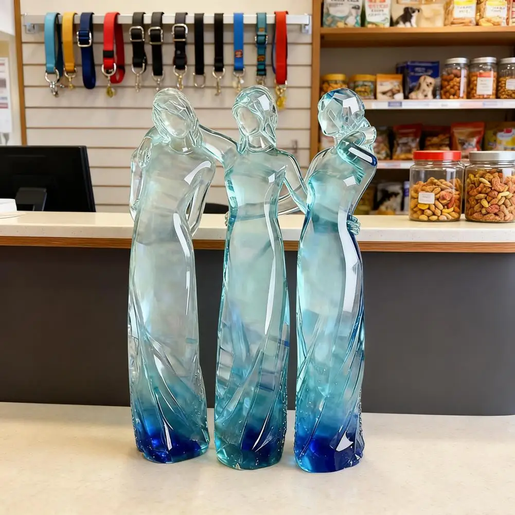 Resin Goddess Statue Light Blue Decorative Statue Resin Goddess Figurine Sculpture Tinted Blue Woman Statue Decorative for Table