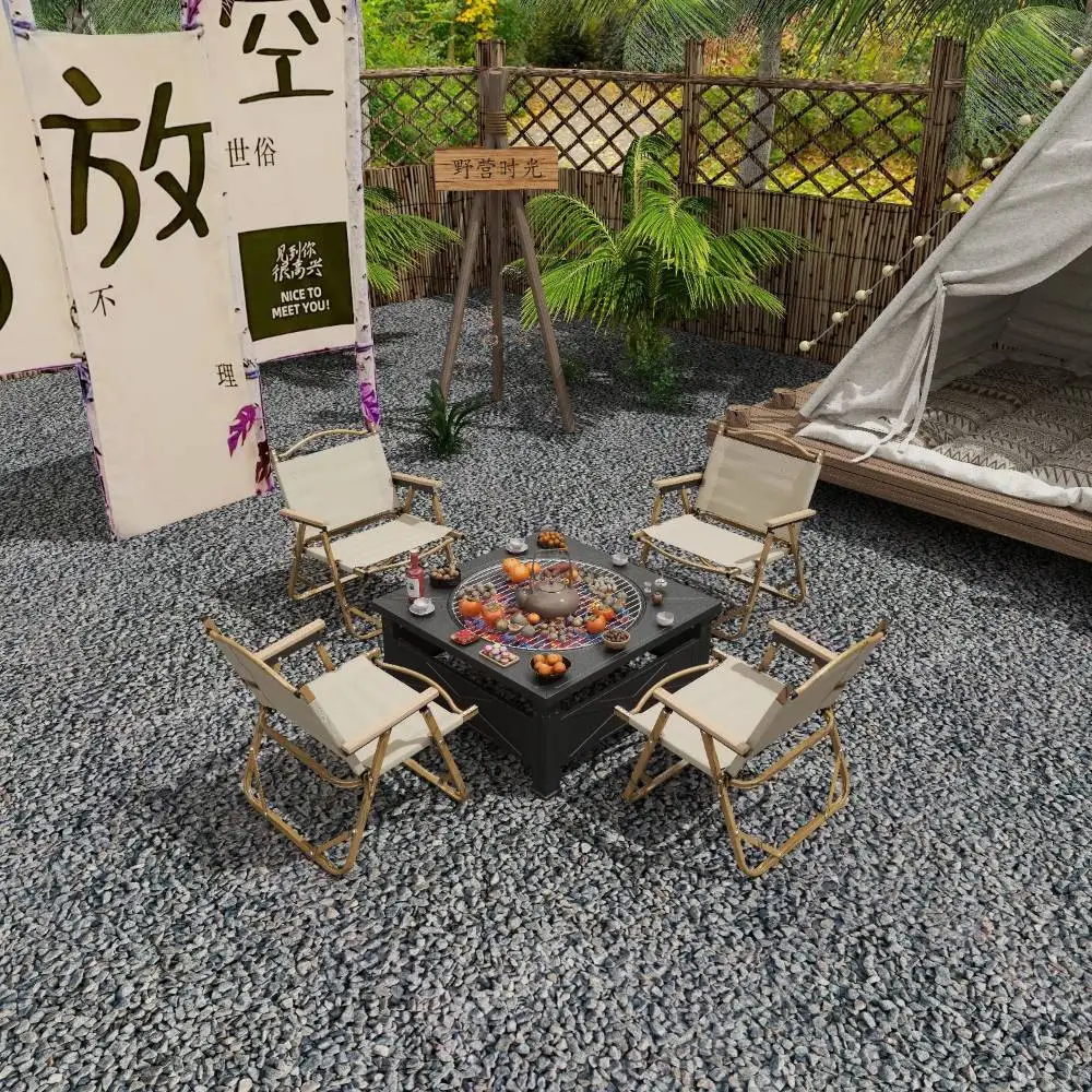 Premium Rust-Resistant Gold-Plated Fire Pits Black High-Temperature Paint Easy Assembly Large Capacity for Outdoor Family