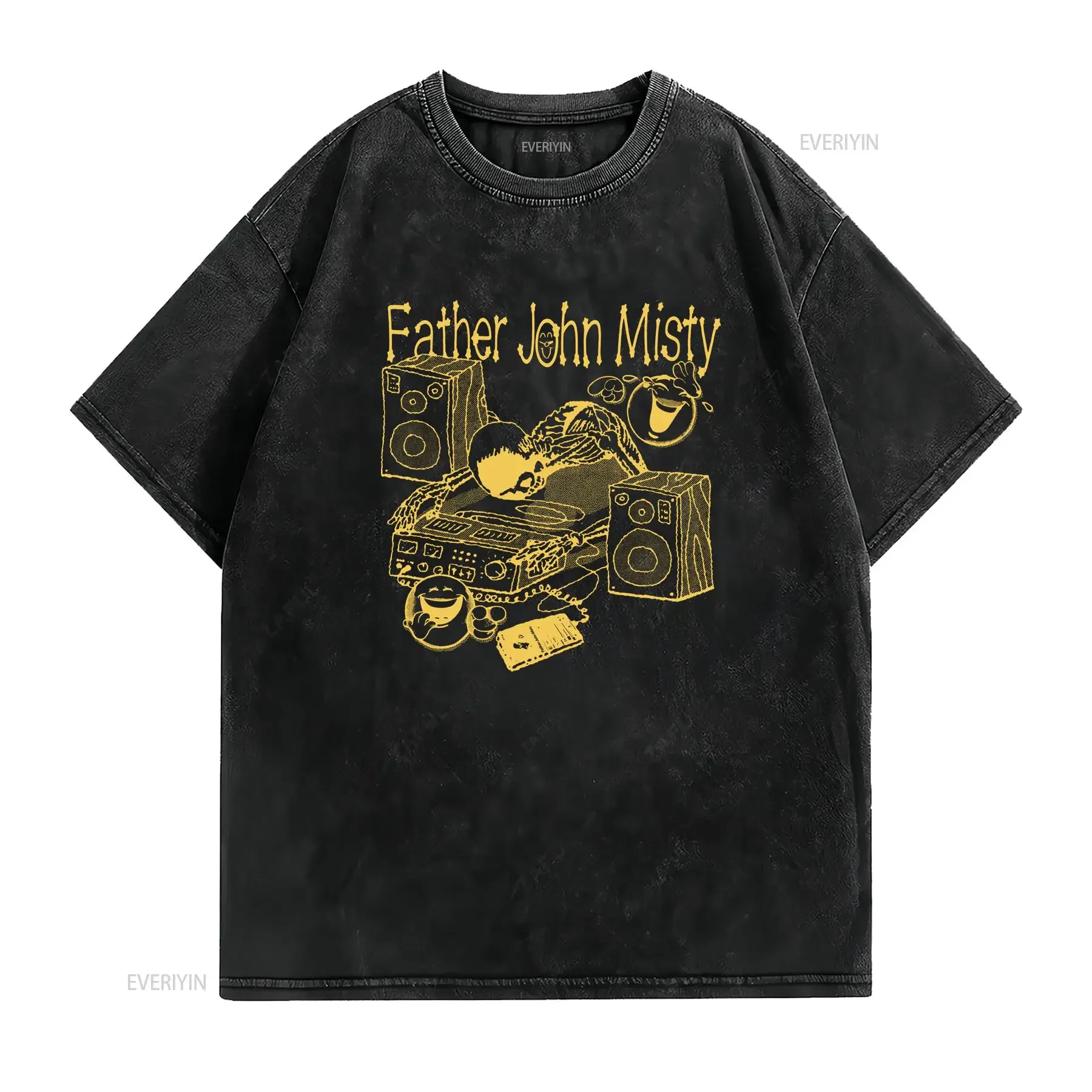 Father John Misty The Fool 2024 T Shirt  vintage Washed homme Casual Stylish Stretched Slightly Breathable streetwear Versatile