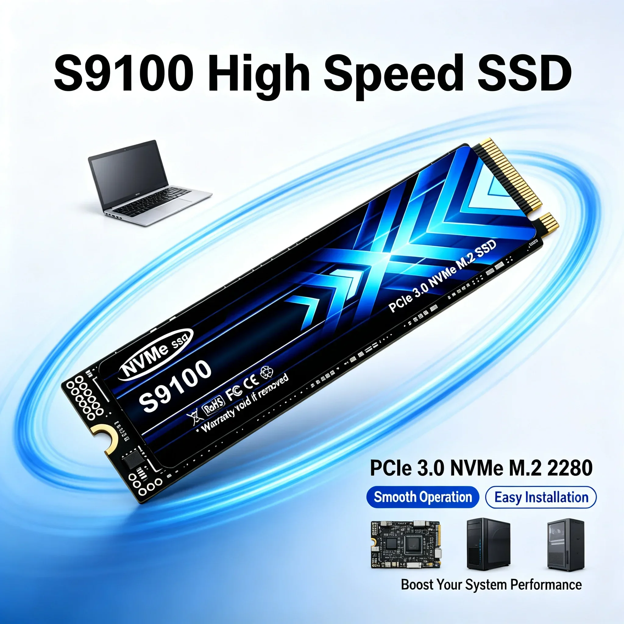 S9100 M.2 SSD Hard Disk 500GB 4TB High Speed NVMe M2 SSD 2TB PCIe 3.0 Internal Solid State Drive For Laptop Desktop PC