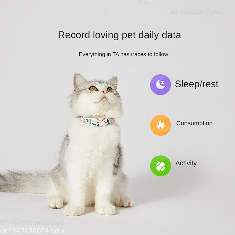 Xiaomi Petkit-Coleiras personalizadas inteligentes para cão e gato, Nylon macio ajustável, Coleira de cachorro mini impermeável, Pet Tag Acessórios, App Work