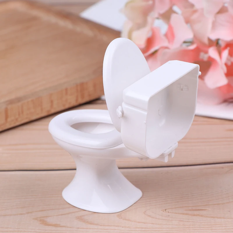 1pc Puppenhaus Miniatur Vintage weiße Toilette Modell Möbel Zubehör für Puppenhaus Bad Dekor Kinder so tun, als würden sie Spielzeug spielen