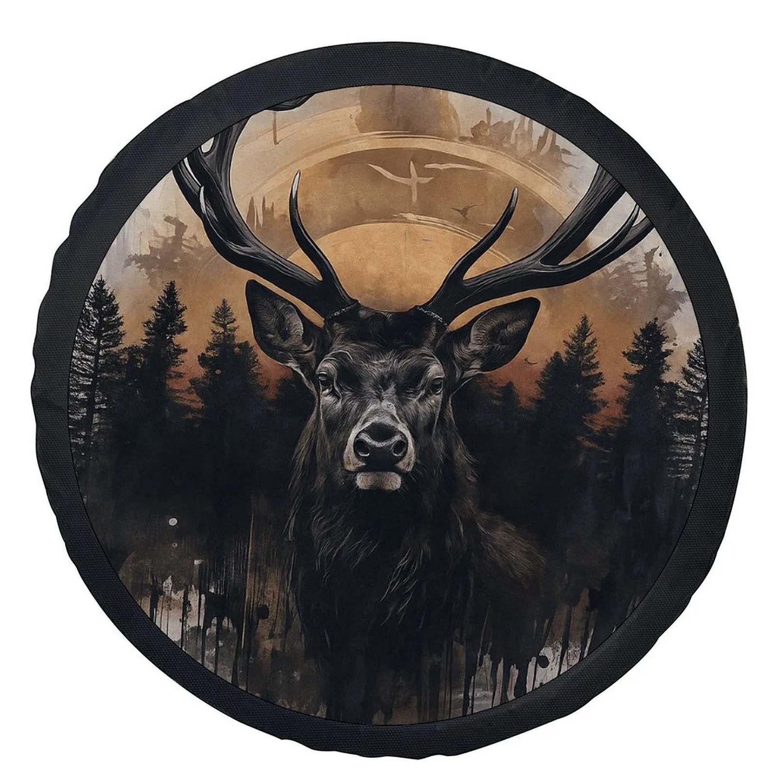 

Stag Deer Tire Cover Waterproof Polyester Spare Wheel Protector for SUV and Truck