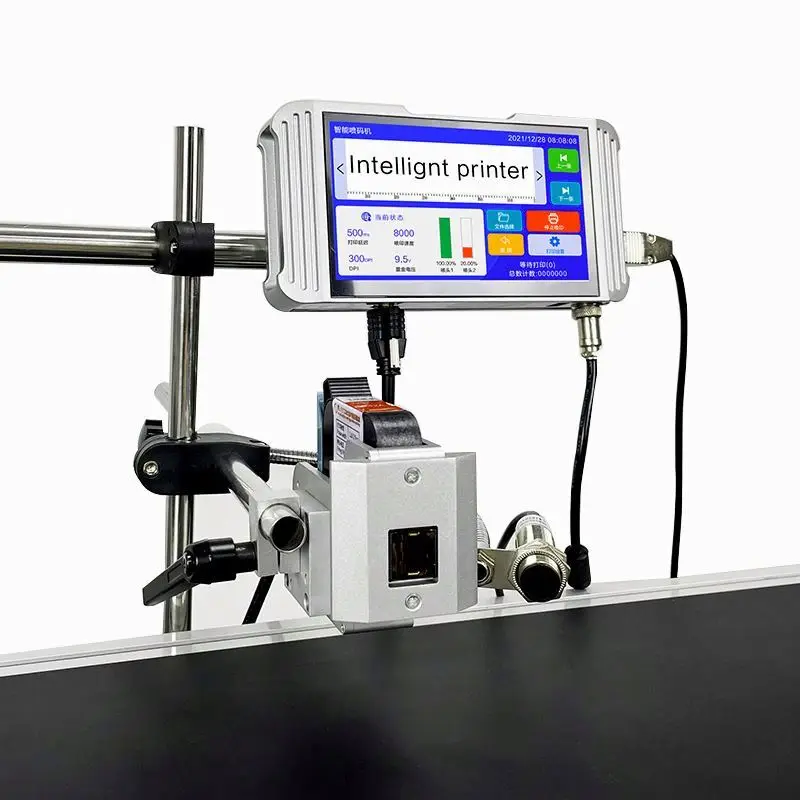 Codificatore a getto d'inchiostro per bottiglie Macchina da stampa con numeri di serie Inch Tij Ink Stampante da un pollice senza chip Lotto Base per bottiglia Sacchetto di plastica in vetro