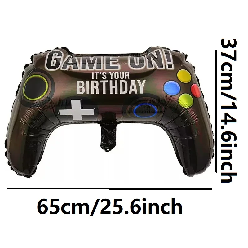5 pcs blue and green games, happy birthday, flag raising controller, balloons, boys' birthday theme, party decoration - view 4