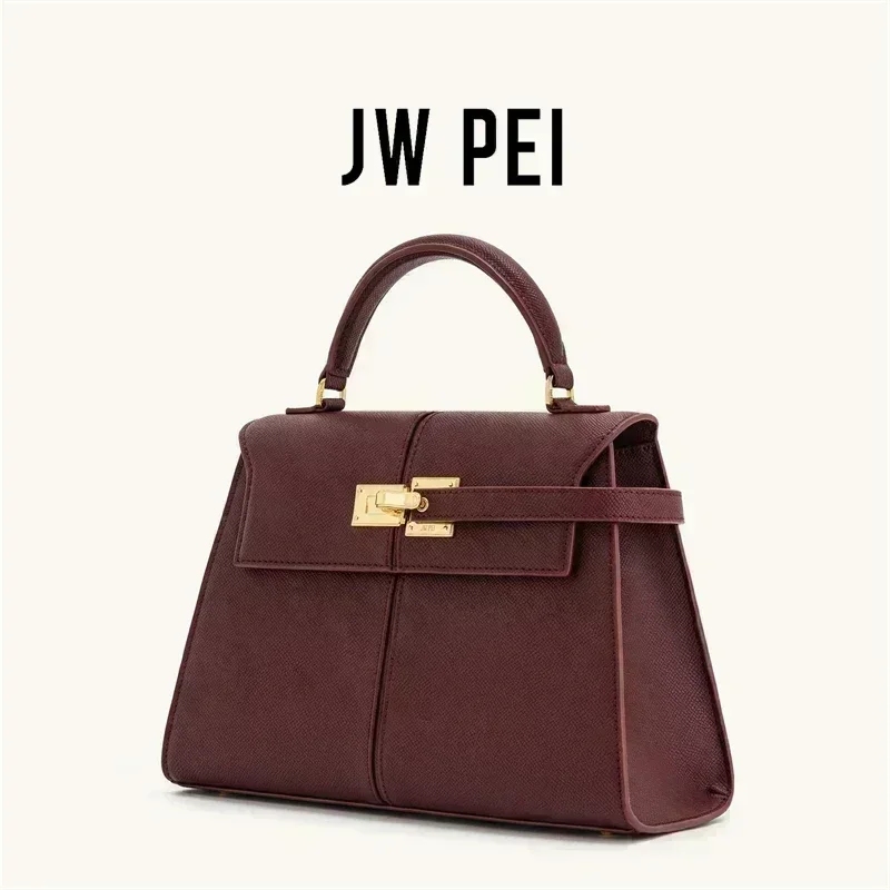 JW PEI Women's Handbag Elise Designer Fashion 2025 New Burgundy Handbag Large Square Crossbody Bag High-end Women's Bag