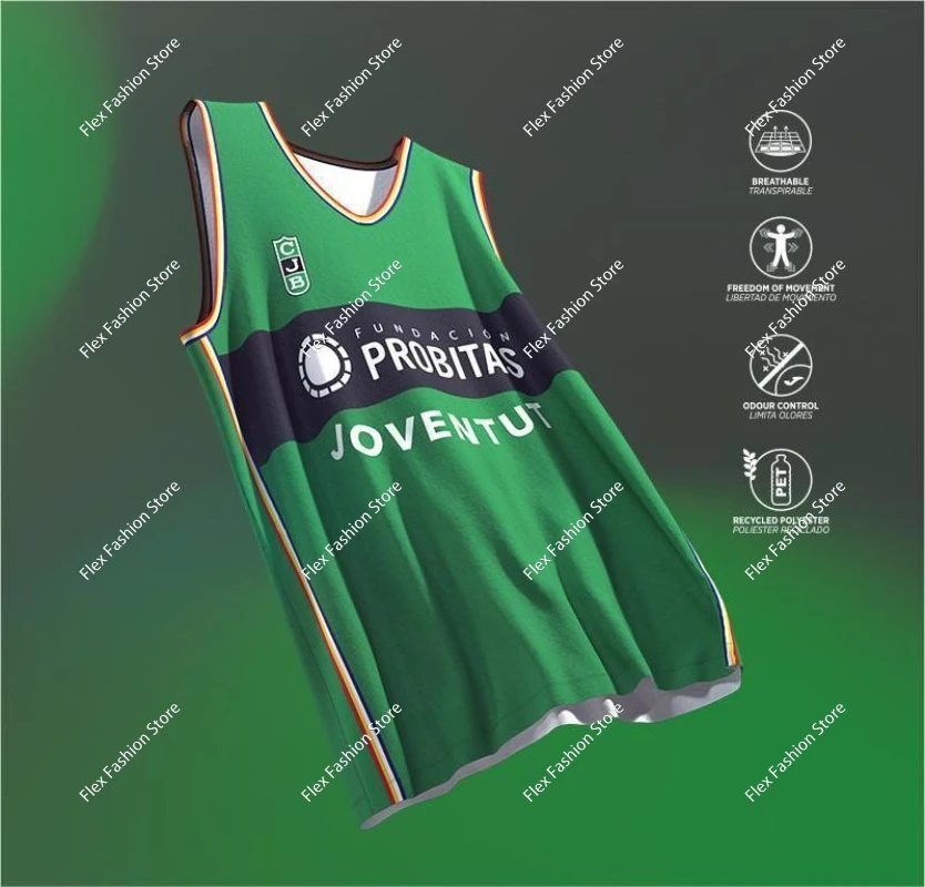 24-25 New Men's Joventut Home Jersey Sleeveless Basketball Vest Breathable Quick Drying Jersey Loose Sports Training Shirt